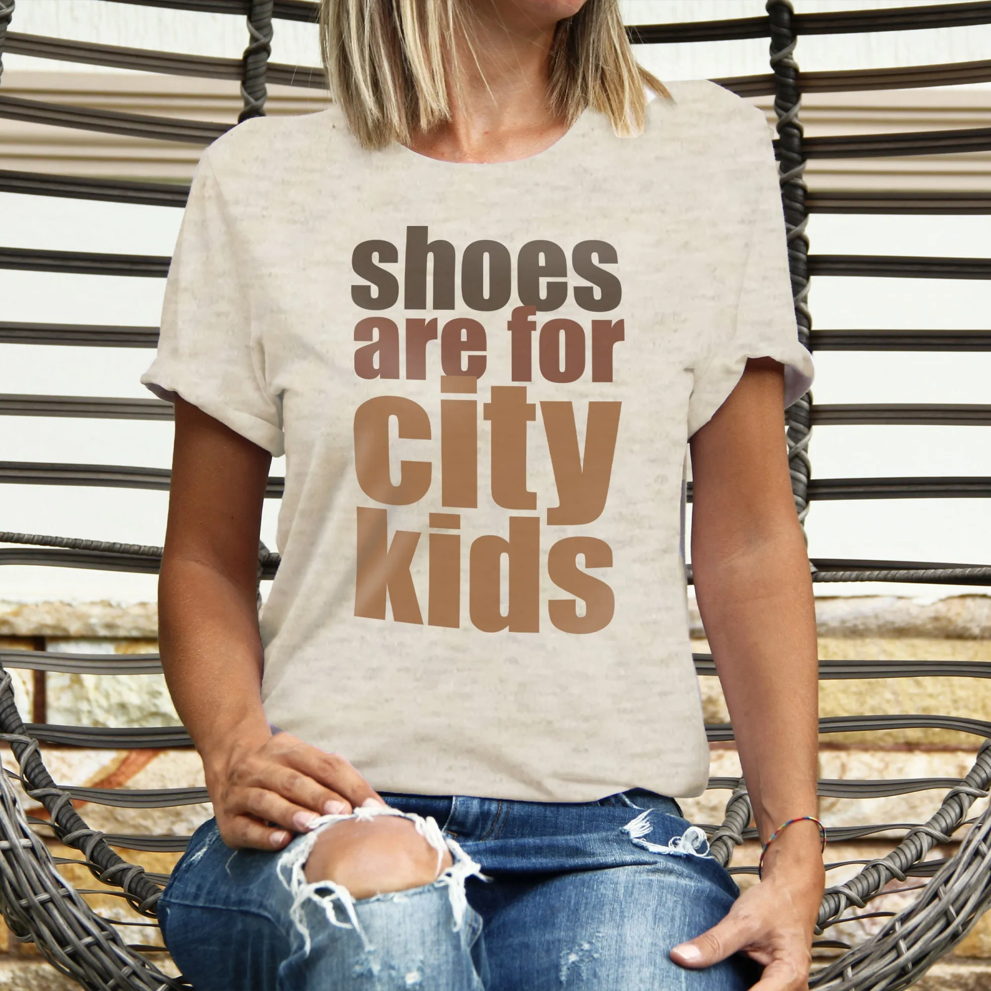 ADULT "Shoes are for City Kids" Nature Outdoor Unisex Shirt | WHOLESALE