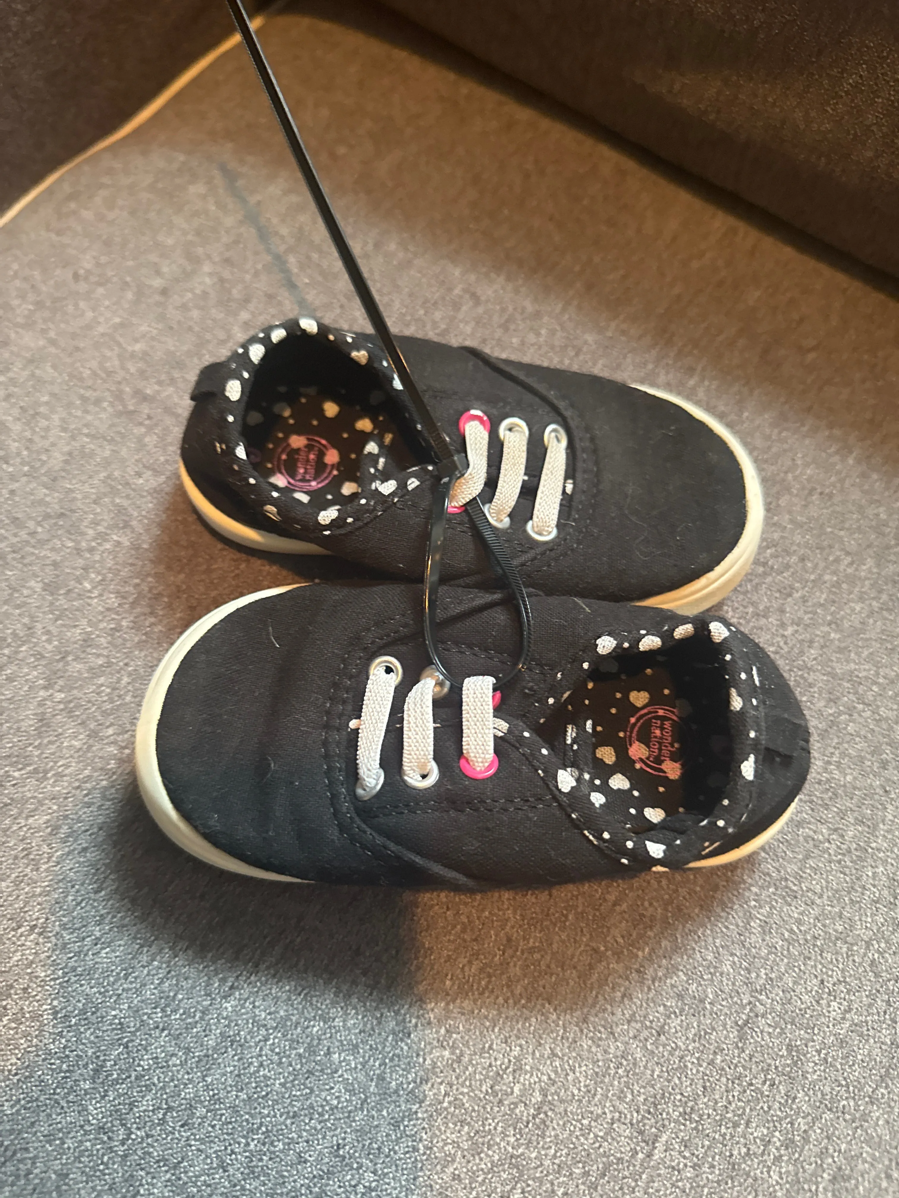 Black slip on sneakers  - size Shoes:           6 & 6.5 (Little Kid)