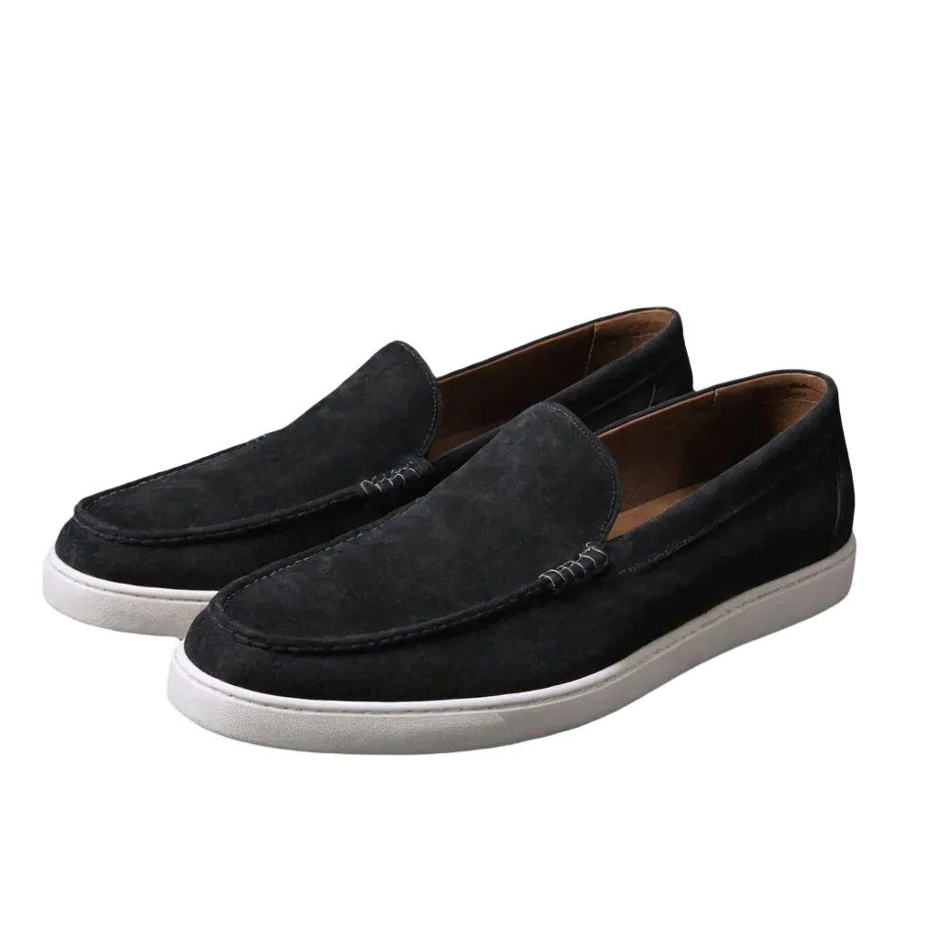 Black Suede Leather Anthea Slip On Sneakers
