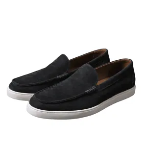 Black Suede Leather Anthea Slip On Sneakers