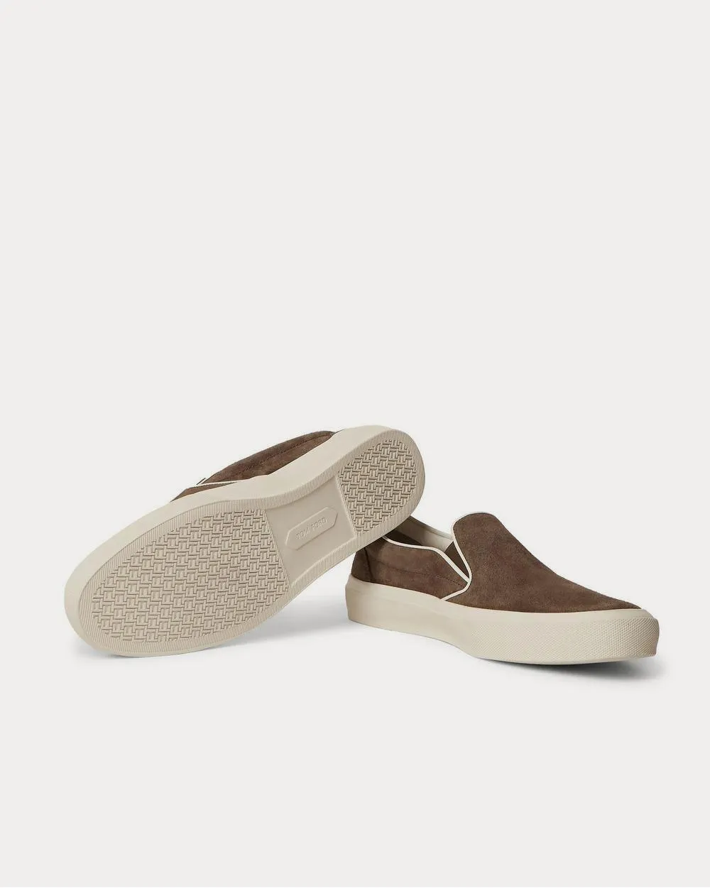 Cambridge Leather-Trimmed Suede Slip-On  Green slip on sneakers