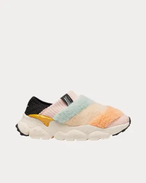 Camp Faux Shearling Pink / Orange Slip On Sneakers