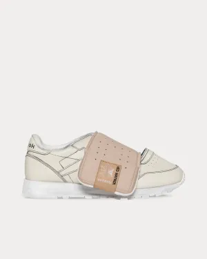 Classic Leather White / Beige Slip On Sneakers