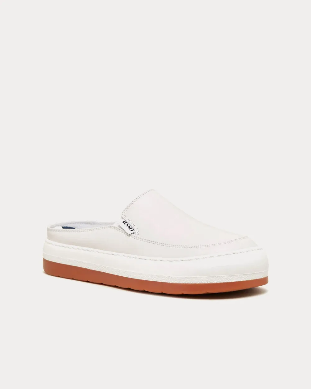 Dreamy Leather Sabot White Slip On Sneakers