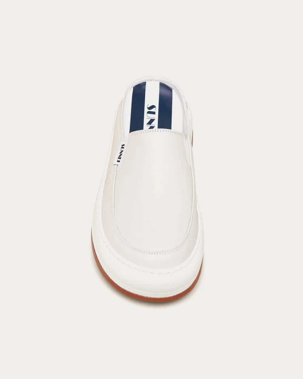 Dreamy Leather Sabot White Slip On Sneakers