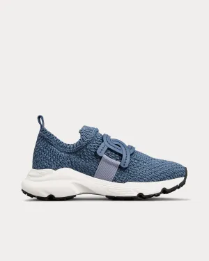 Fabric Blue / White Slip On Sneakers