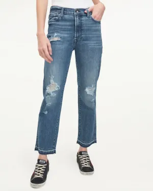 High-Rise Crop Straight Leg Jeans