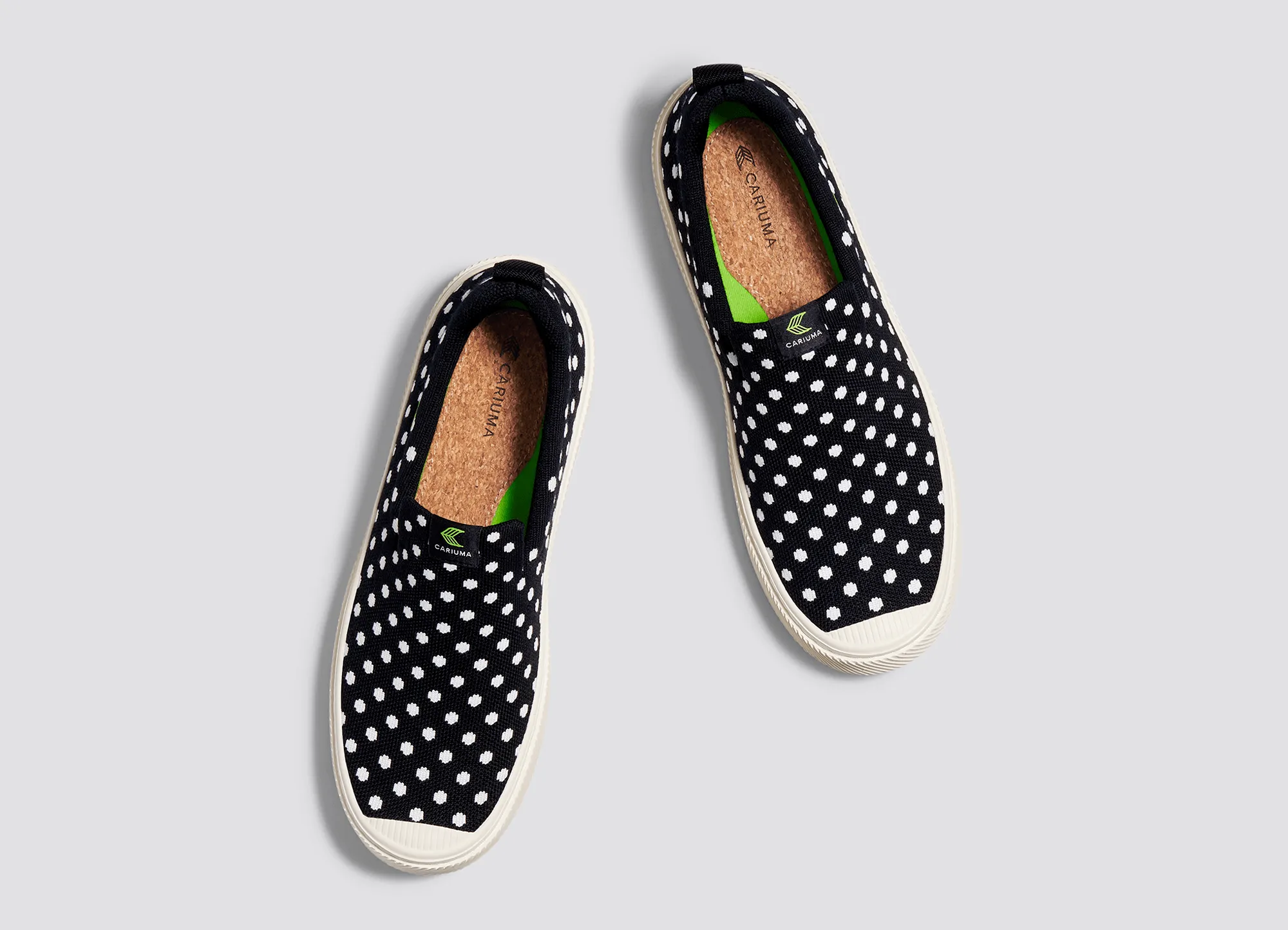 IBI SLIP-ON Black Knit White Polka Dots Sneaker Men