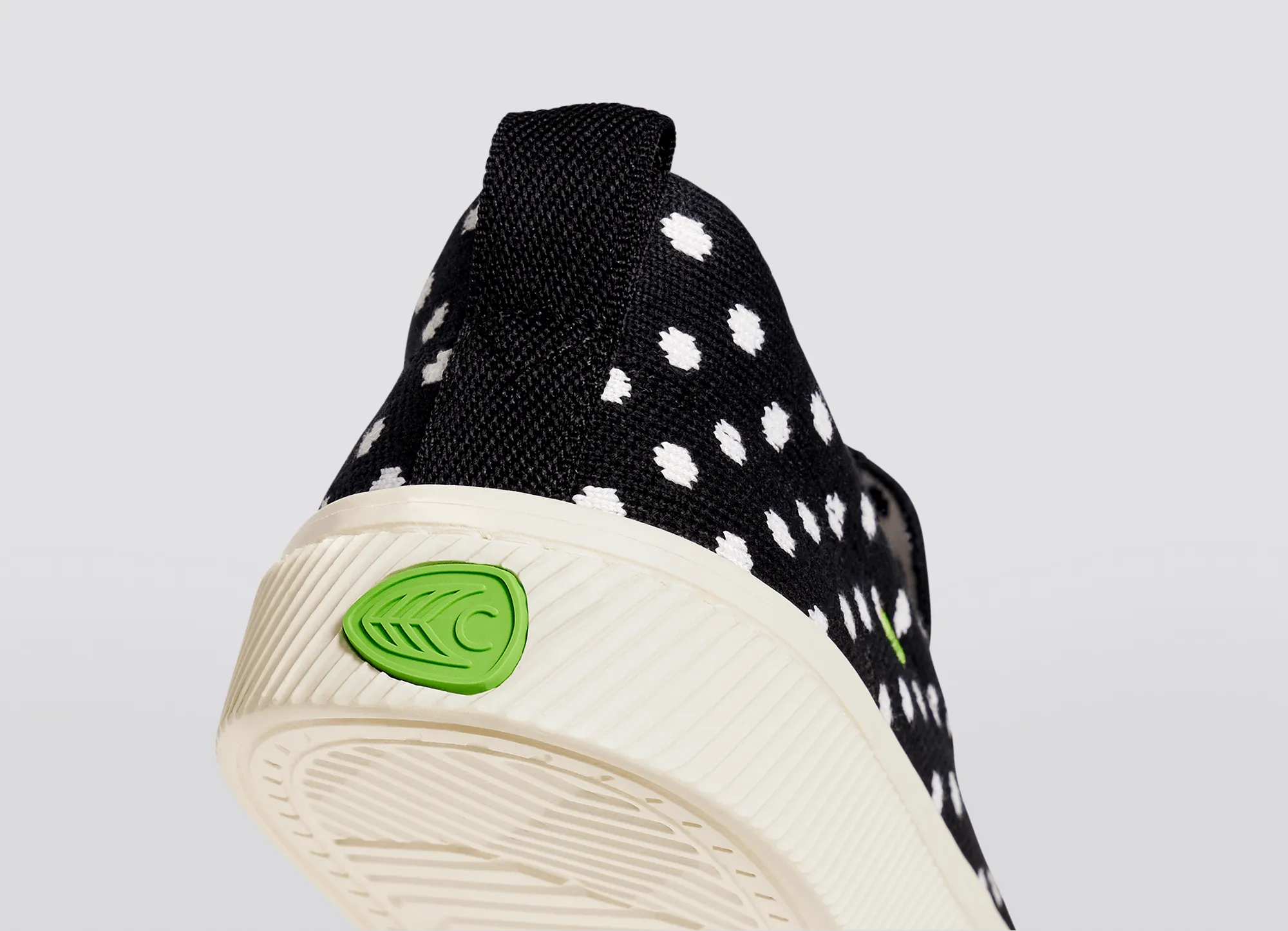 IBI SLIP-ON Black Knit White Polka Dots Sneaker Men