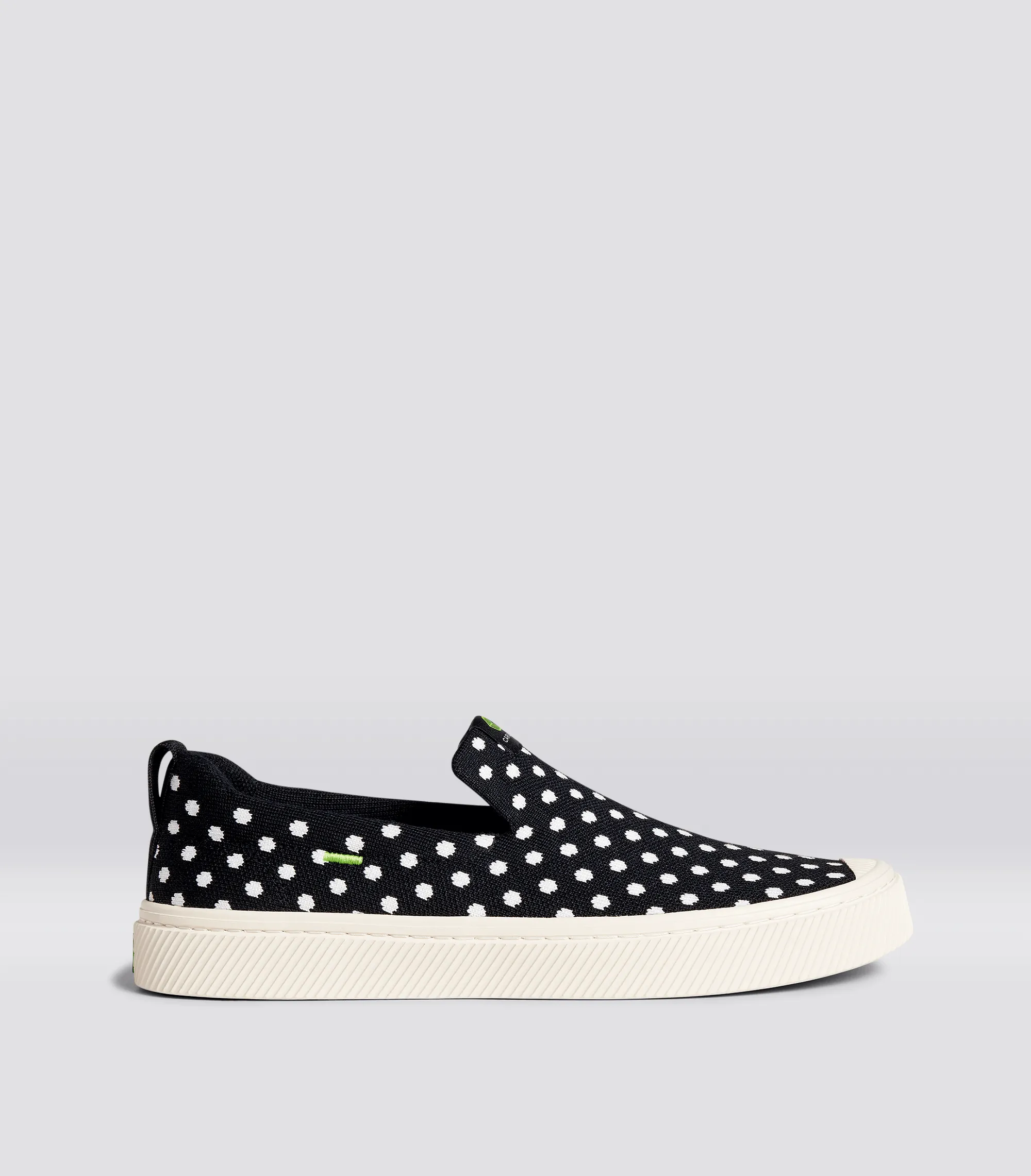IBI SLIP-ON Black Knit White Polka Dots Sneaker Men