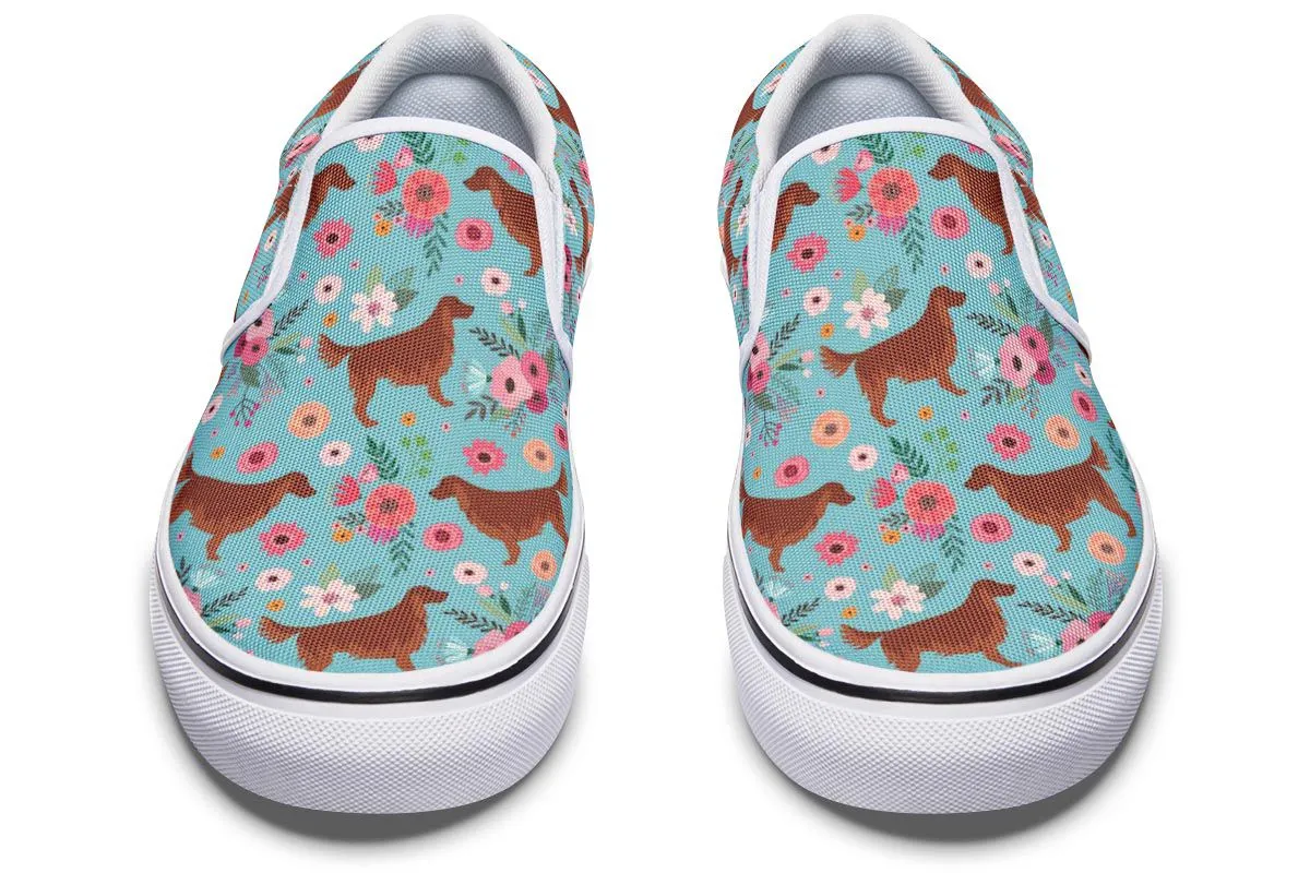 Irish Setter Flower Slip-On Shoes