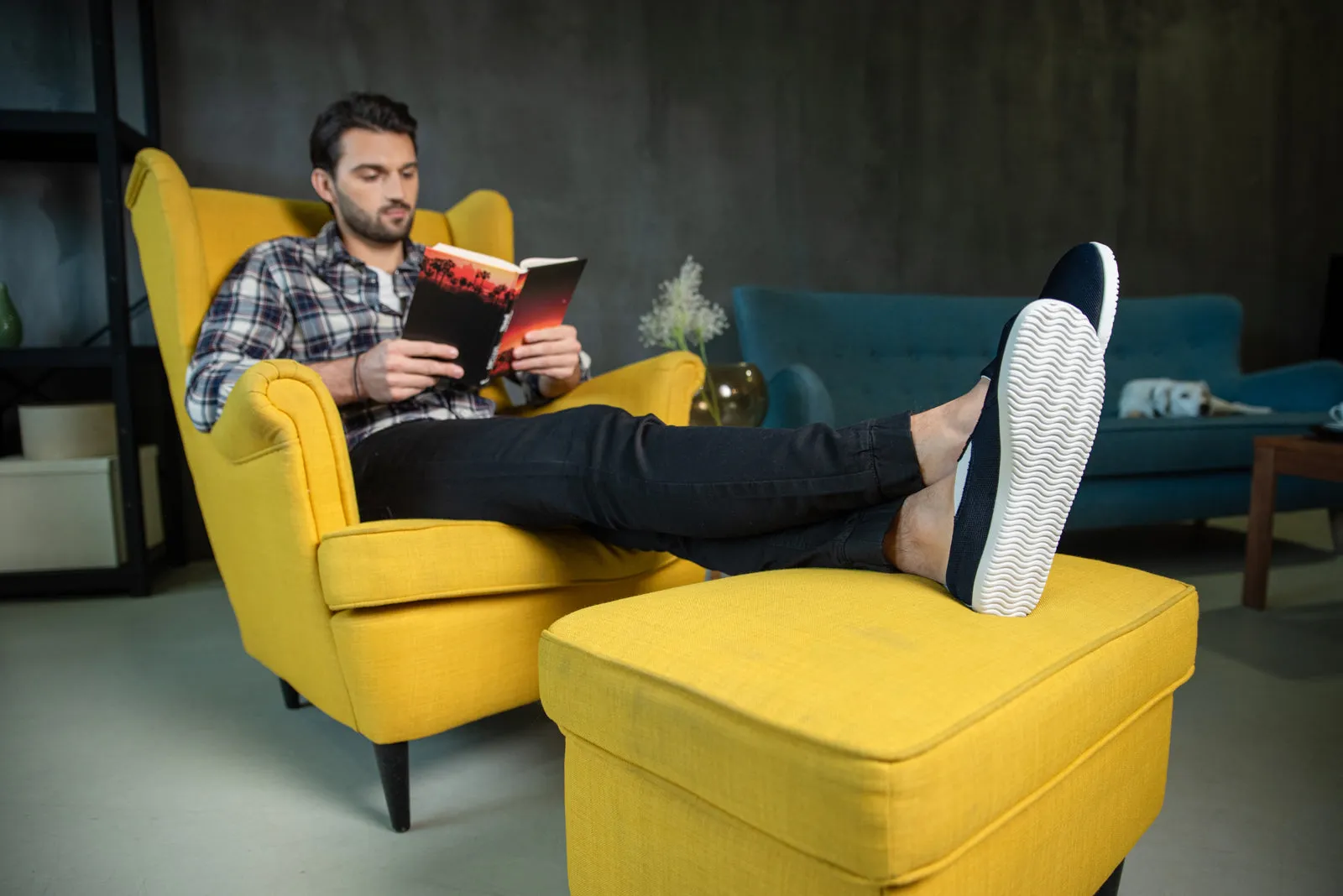 Men's Navy Comfort slip-on sneakers