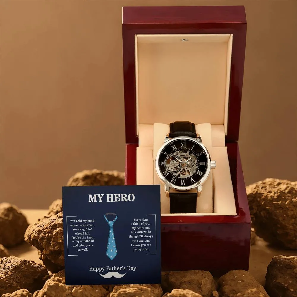 Men's Openwork Watch - Dad, Happy Father's Day