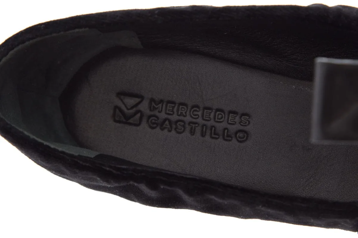 Mercedes Castillo Black Velvet & Pearl Detail Slip On Sneakers SZ 39