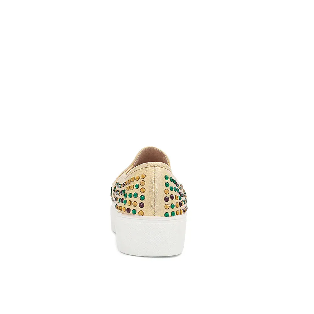 Pauline 32 Gold Mardi Gras Slip-on Sneaker