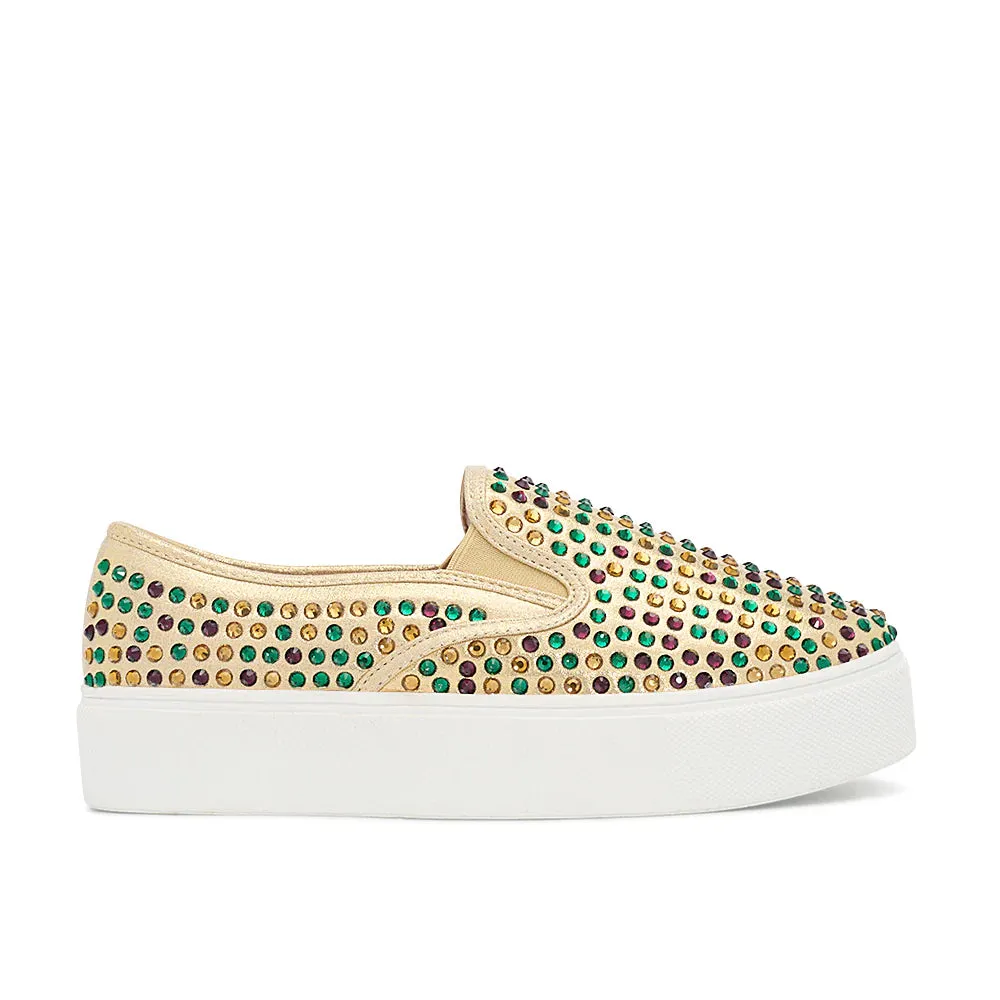 Pauline 32 Gold Mardi Gras Slip-on Sneaker