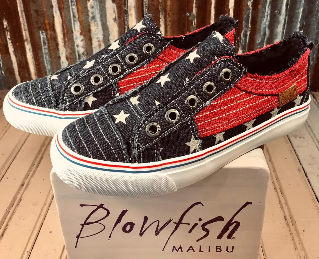 Play Navy Star Canvas Slip On Sneaker