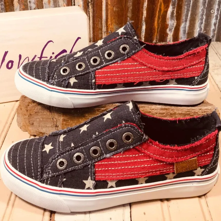 Play Navy Star Canvas Slip On Sneaker