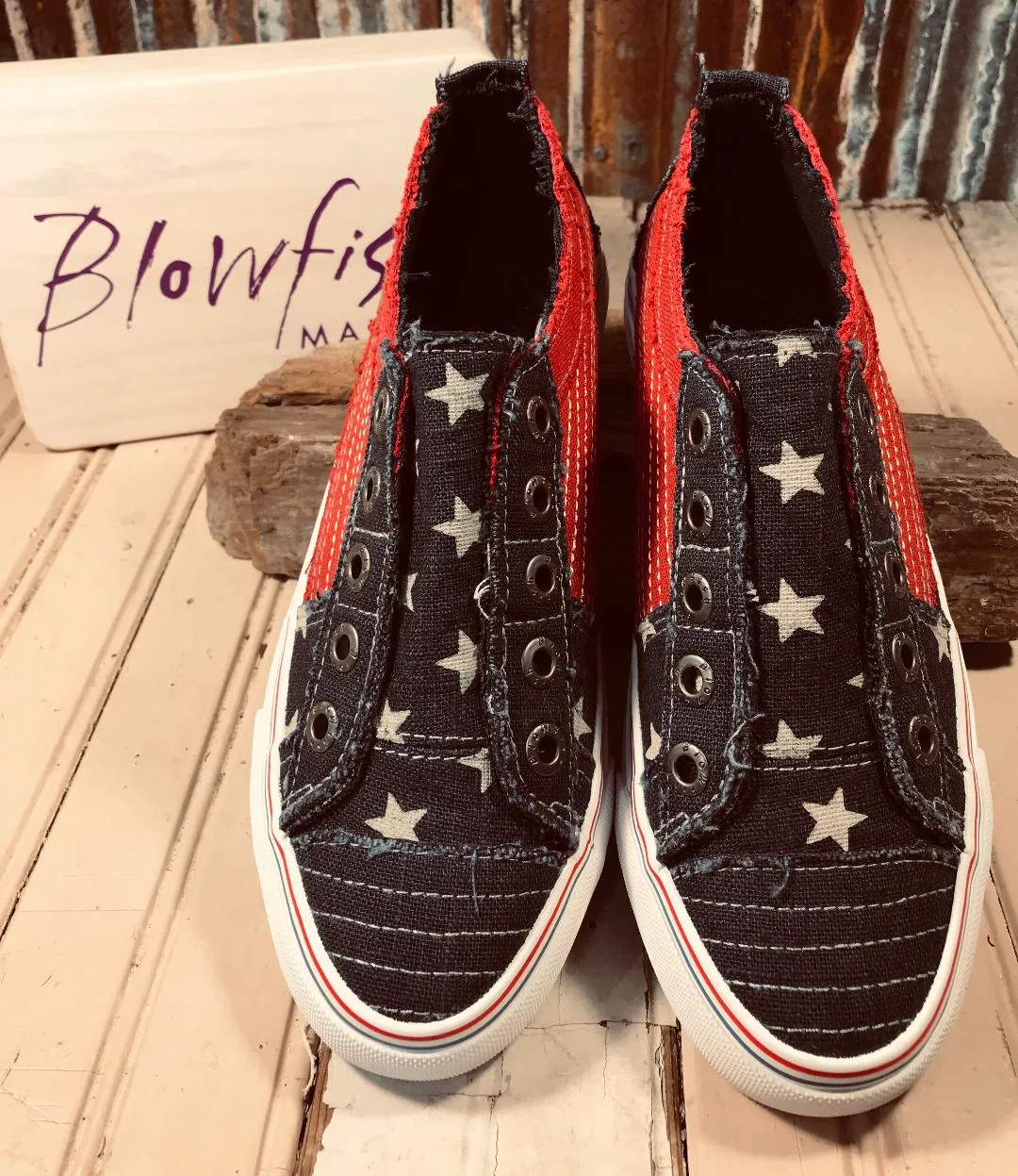 Play Navy Star Canvas Slip On Sneaker