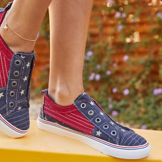 Play Navy Star Canvas Slip On Sneaker