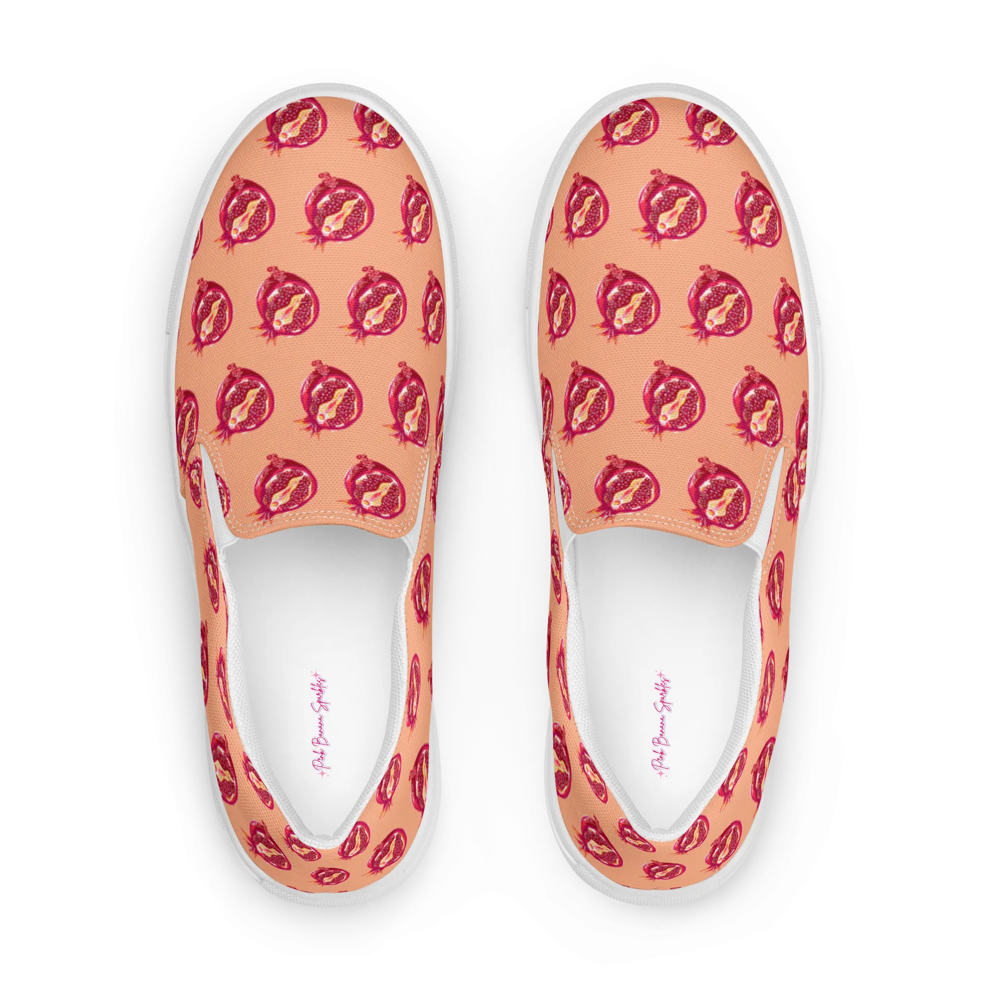 Pomegranate Vulva- Women’s slip-on canvas sneakers
