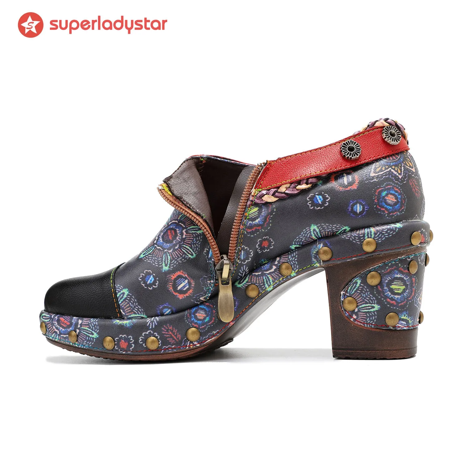 Retro Heavy Industry Style Comfortable Thick Heel Pumps