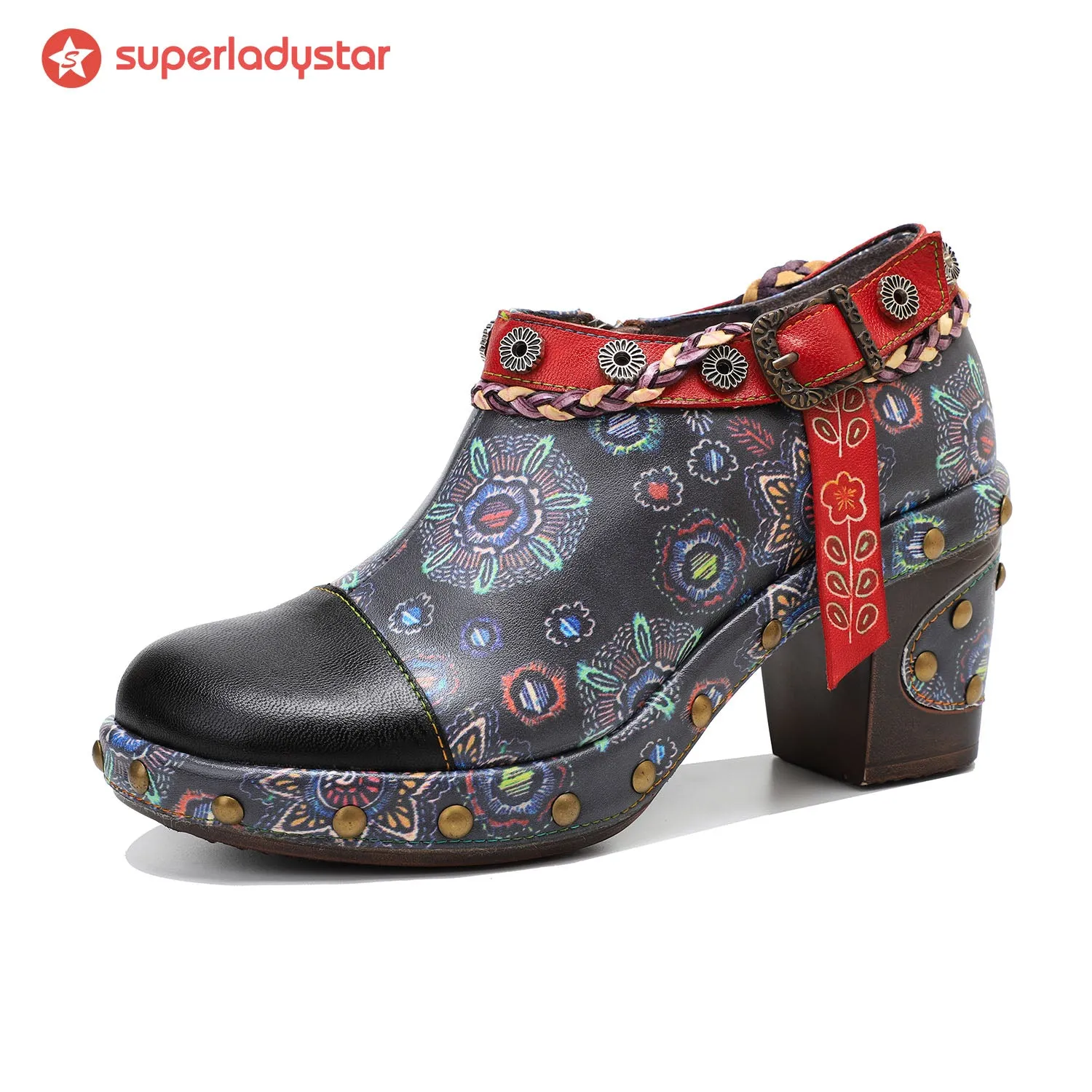 Retro Heavy Industry Style Comfortable Thick Heel Pumps