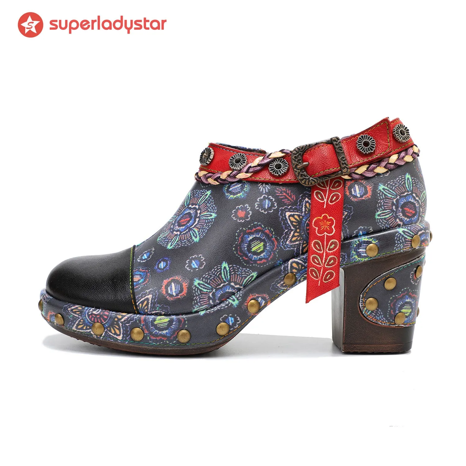 Retro Heavy Industry Style Comfortable Thick Heel Pumps