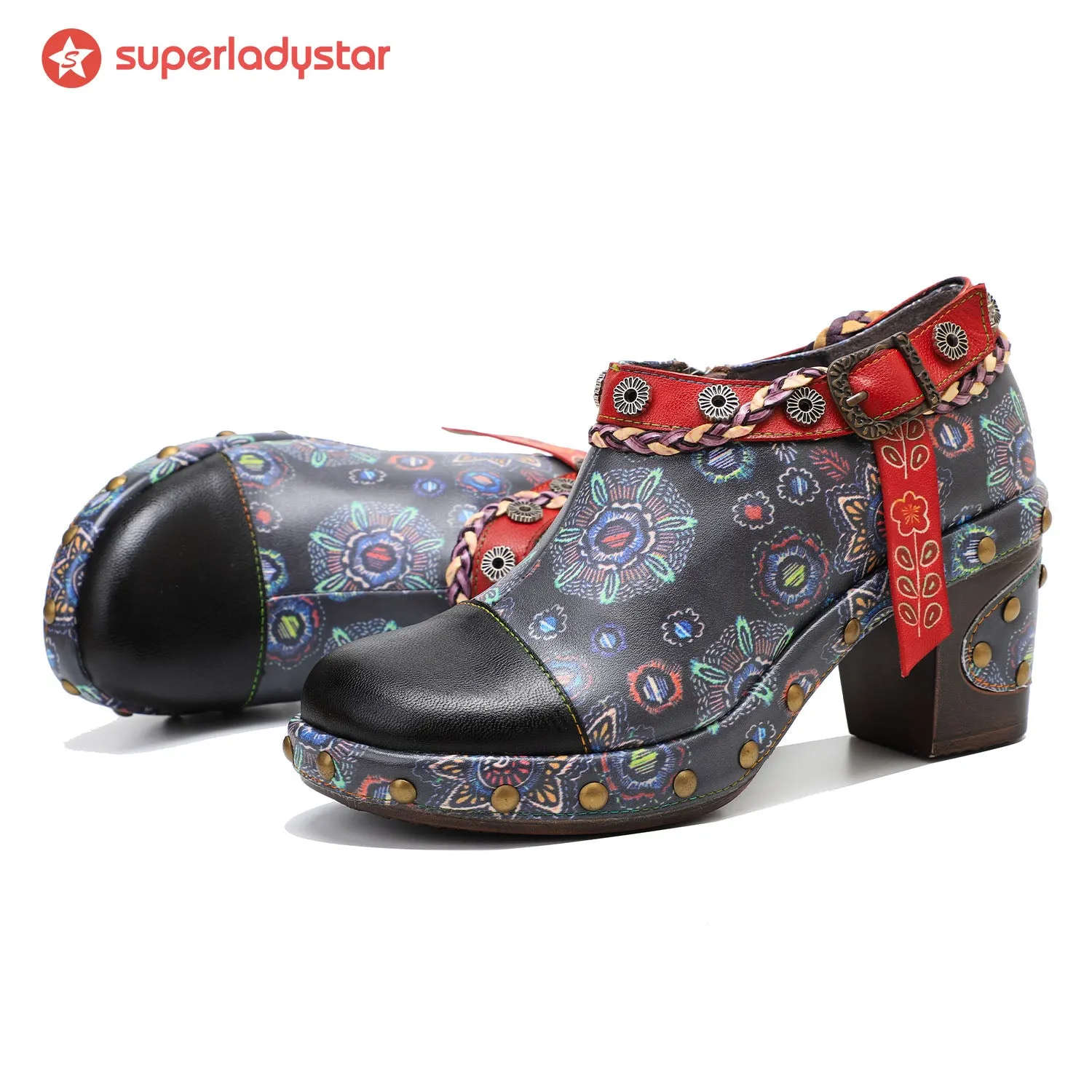 Retro Heavy Industry Style Comfortable Thick Heel Pumps