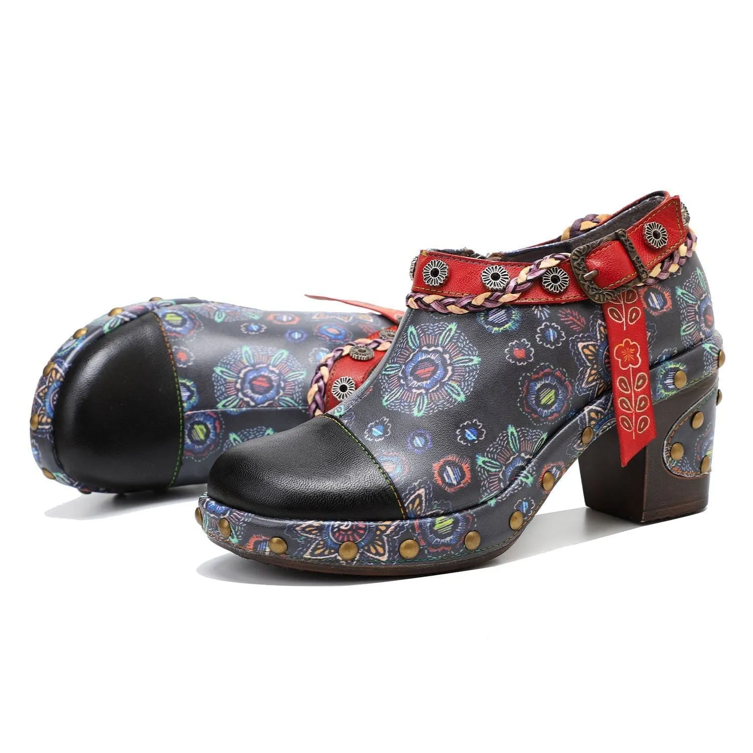 Retro Heavy Industry Style Comfortable Thick Heel Pumps
