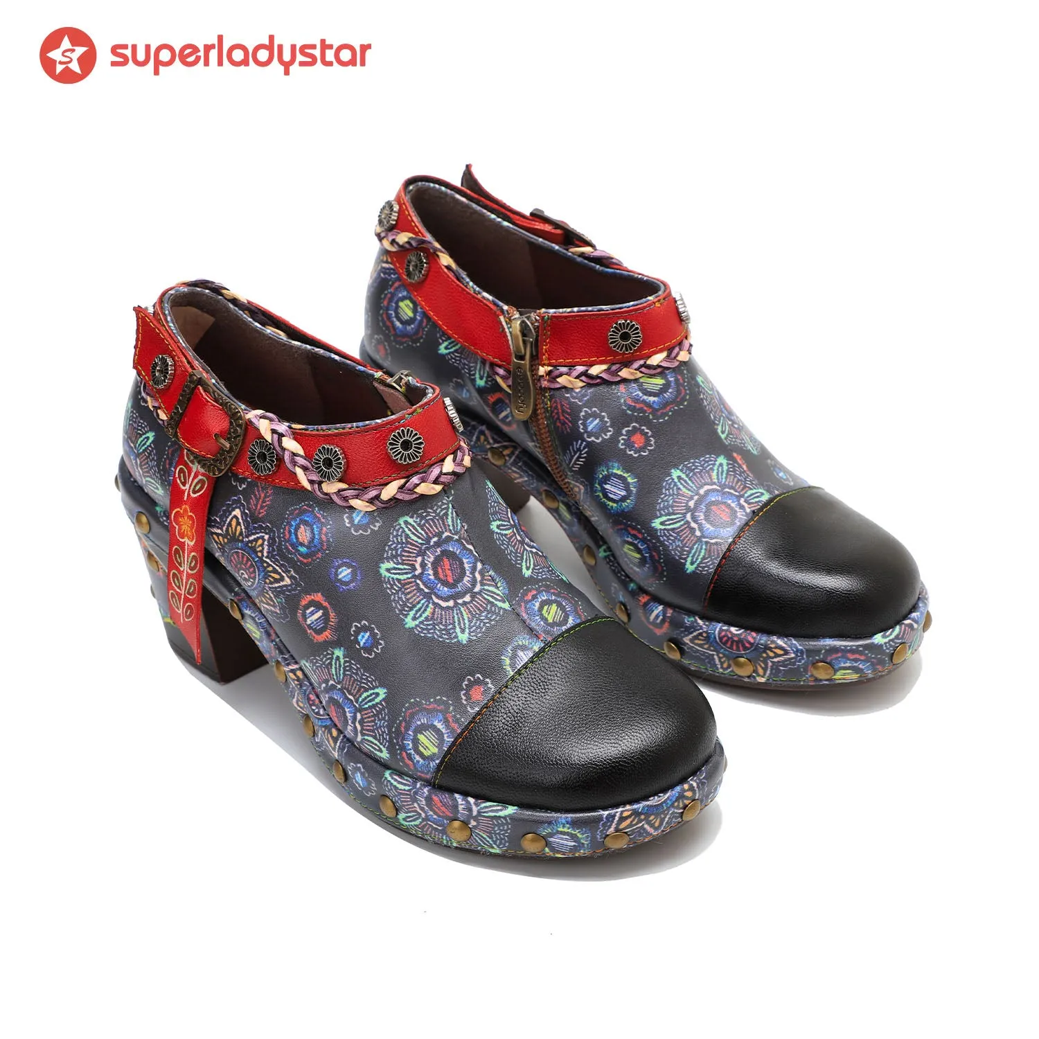 Retro Heavy Industry Style Comfortable Thick Heel Pumps