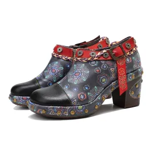Retro Heavy Industry Style Comfortable Thick Heel Pumps