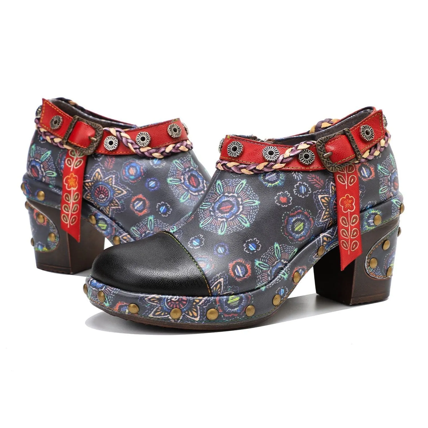Retro Heavy Industry Style Comfortable Thick Heel Pumps
