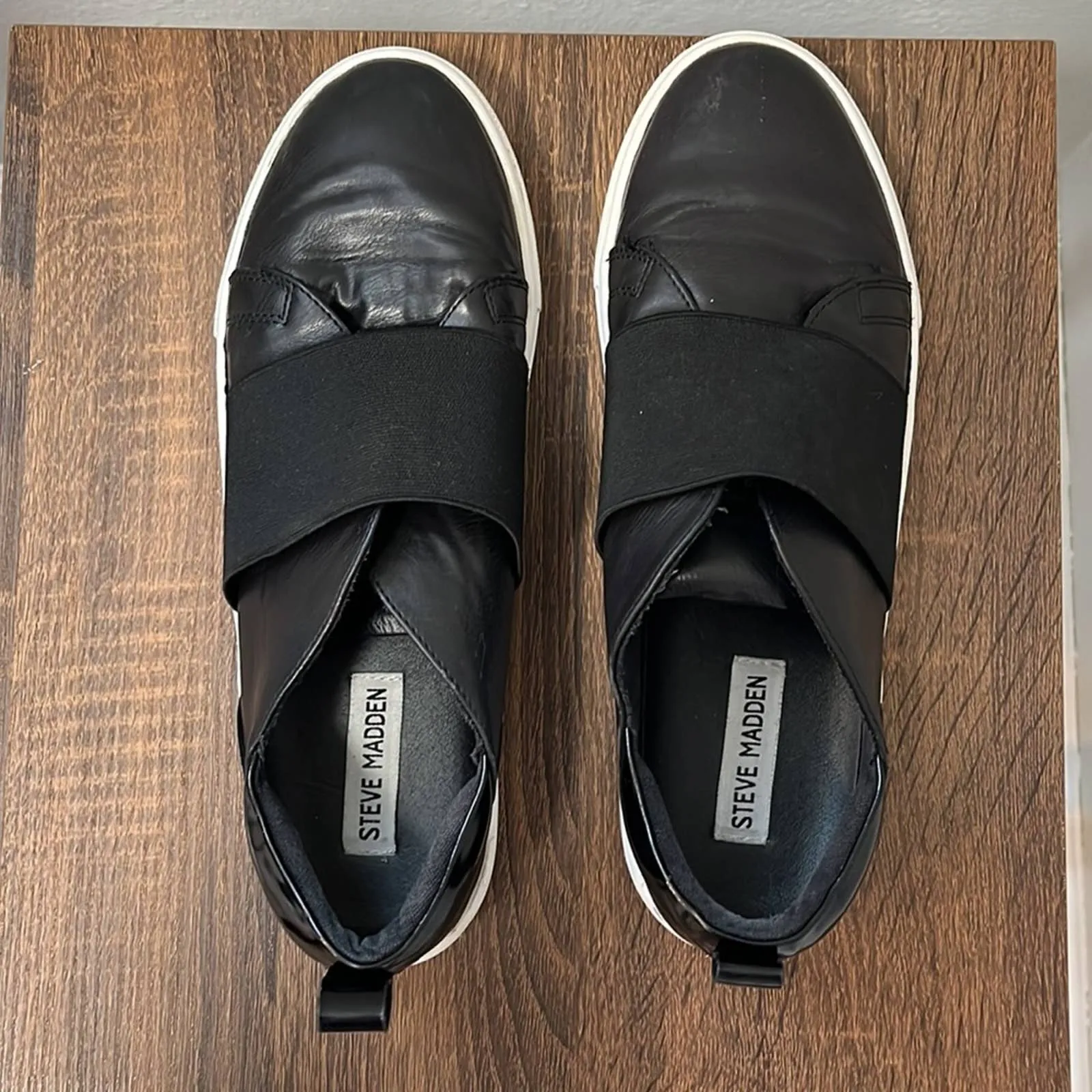 Size 10 Steve Madden Black Slip On Edison Sneakers