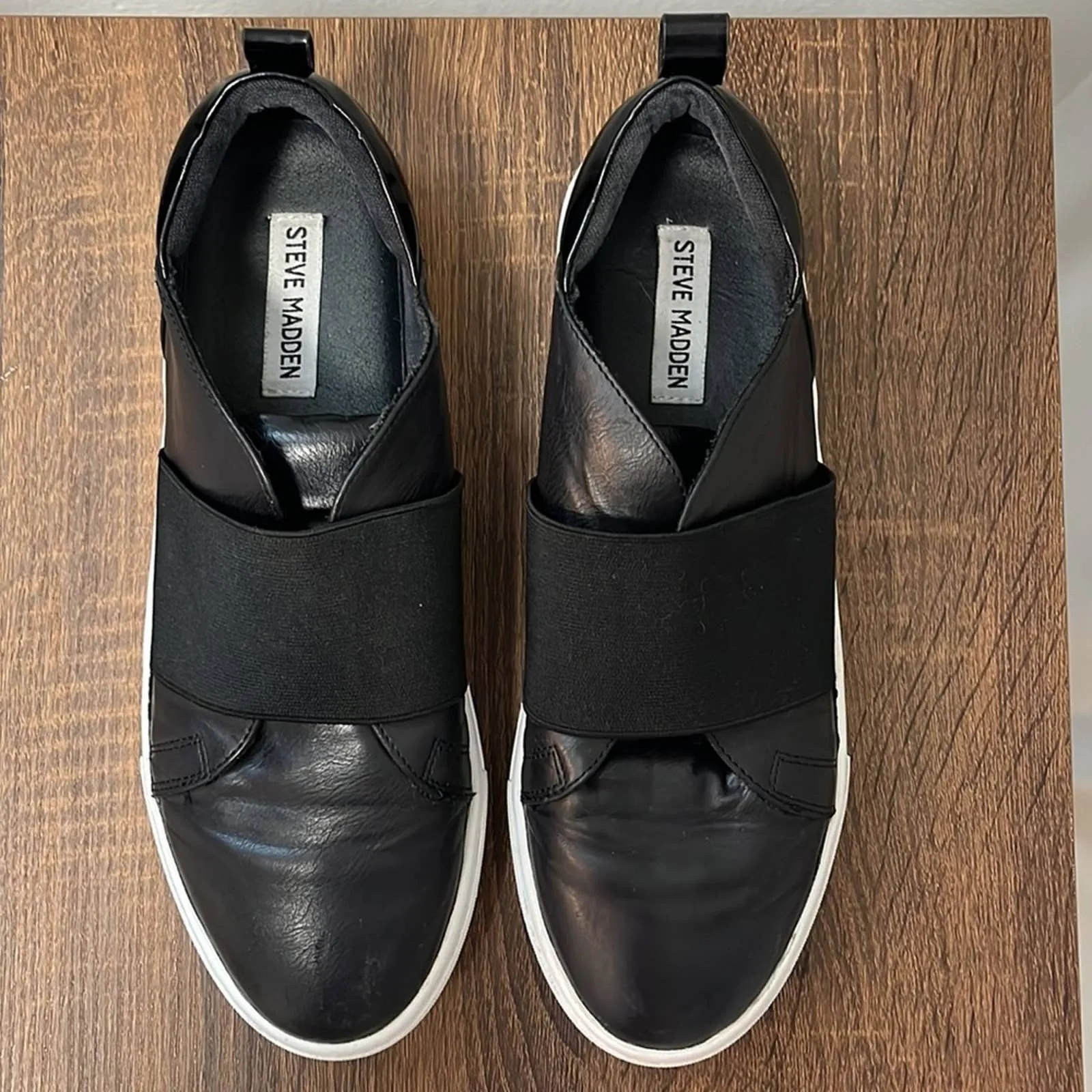 Size 10 Steve Madden Black Slip On Edison Sneakers