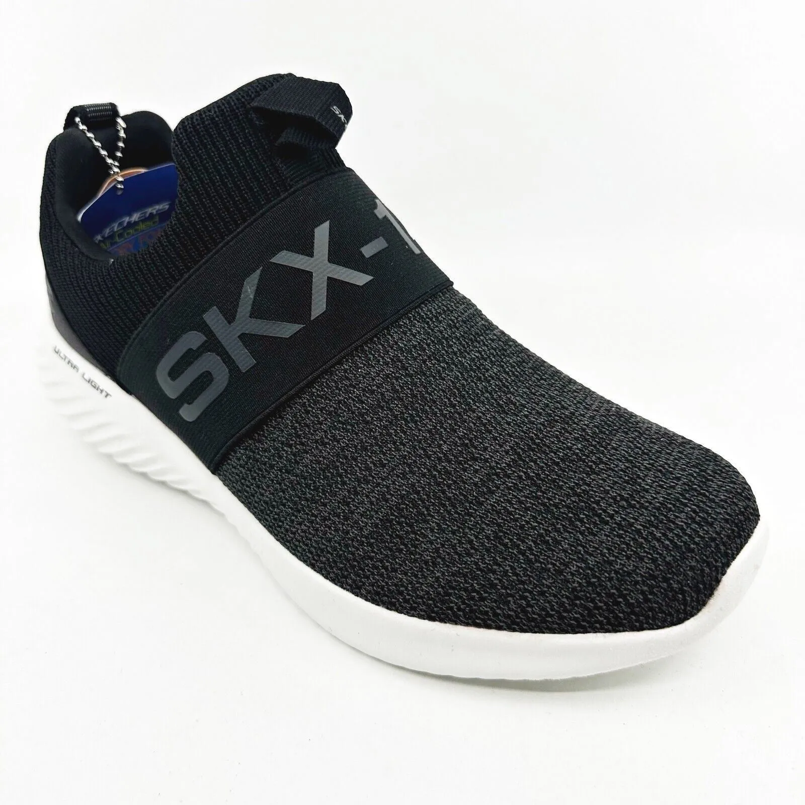 Skechers Bounder Bearko Black White Mens Slip On Sneakers