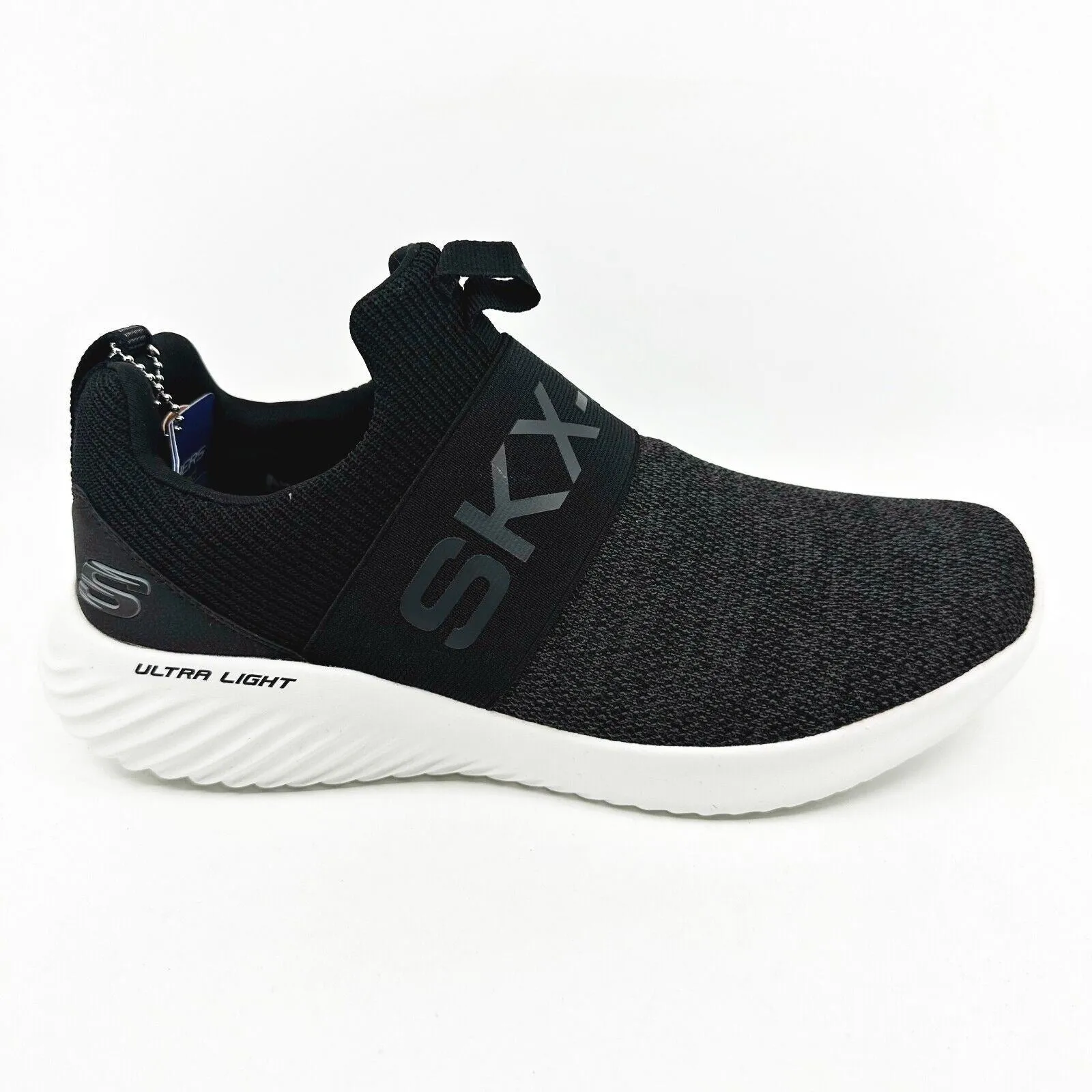 Skechers Bounder Bearko Black White Mens Slip On Sneakers