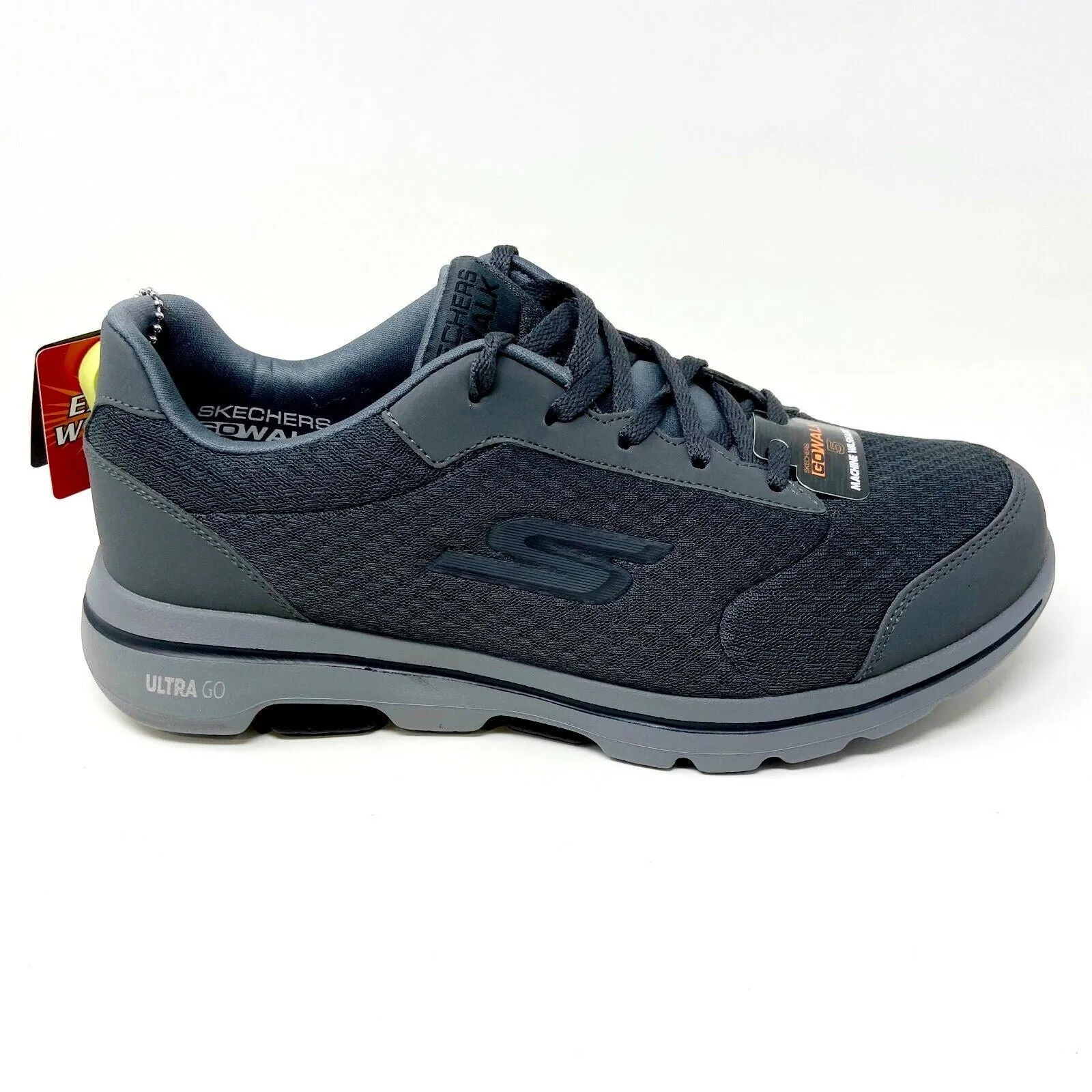 Skechers Go Walk 5 Qualify Charcoal Black Mens Size 7 Casual Sneakers