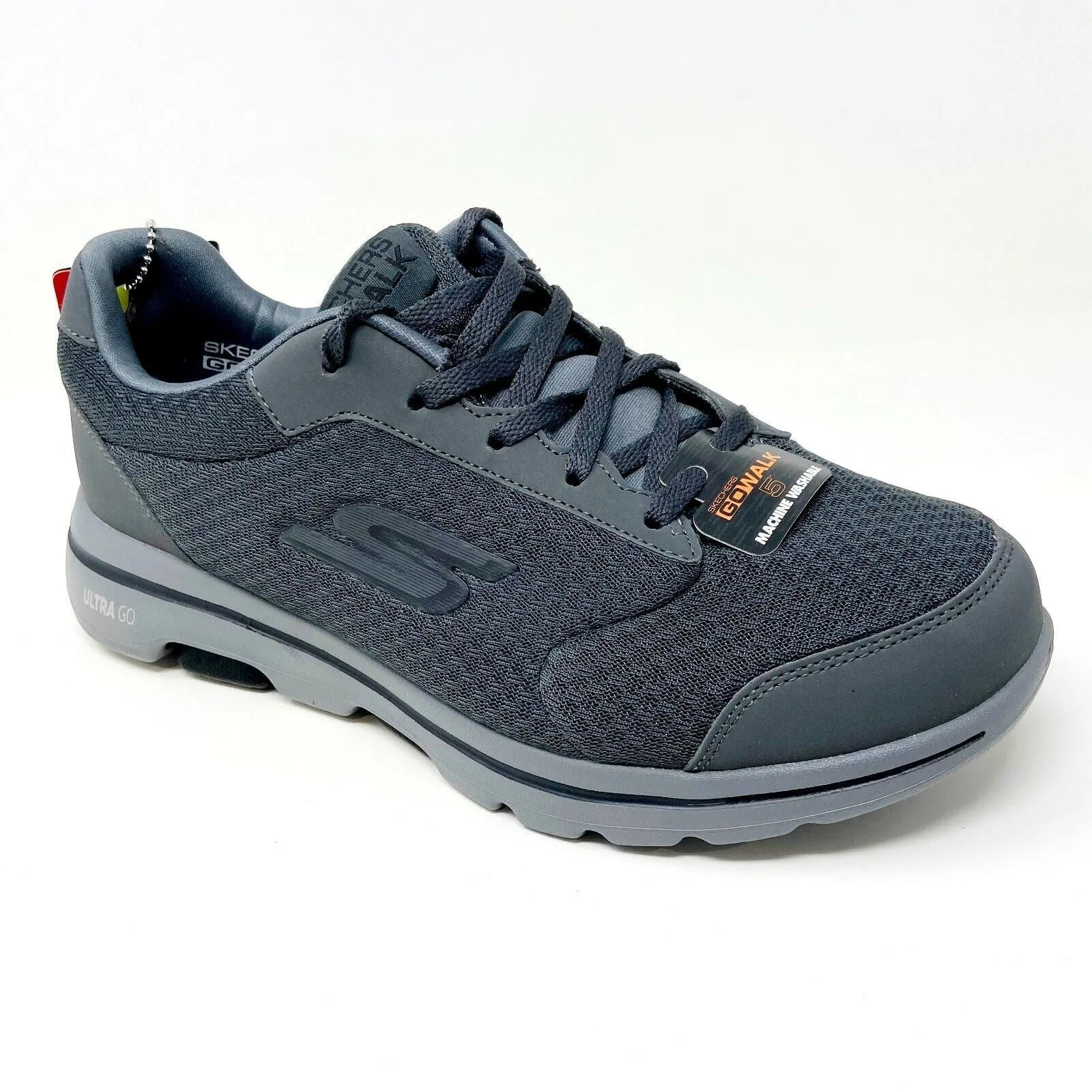 Skechers Go Walk 5 Qualify Charcoal Black Mens Size 7 Casual Sneakers