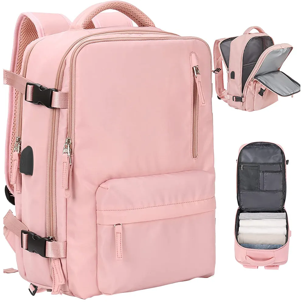 Sport Backpack Travel Rucksack Duffel Shoulder Hiking Camping Bag with Shoe Compartment Pink