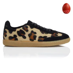 Sporty Trainer - Leopard/Black Suede