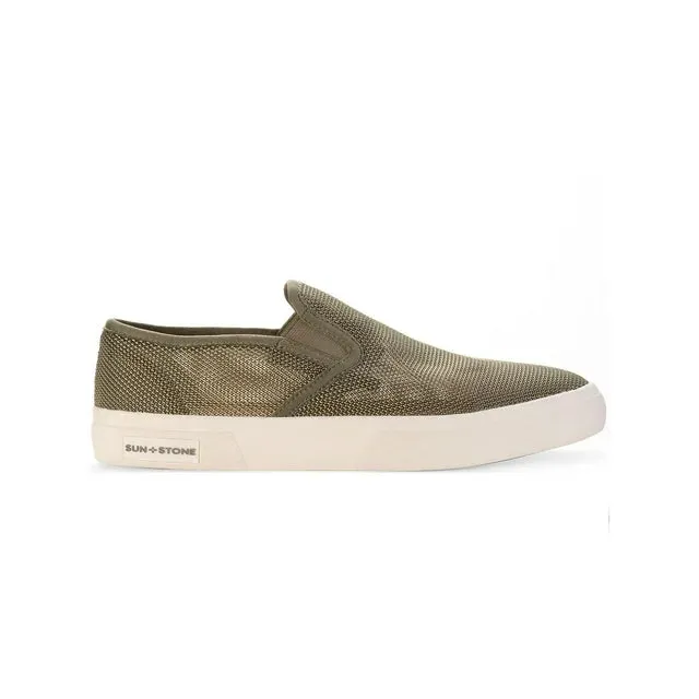 Sun Stone Men's Lyle Slip-On Sneakers  Color Olive Size 9.5