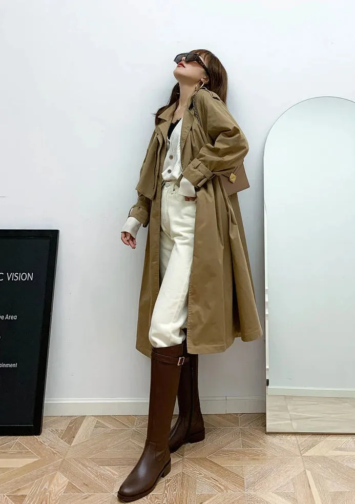 TAVIMART  -  Shoes for Woman Winter Knee High Shaft Footwear Leather Women's Boots Pointed Toe Long Brown Comfortable and Elegant Hot Quality