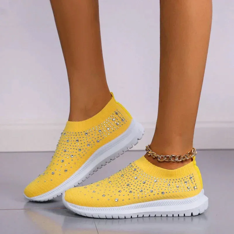 Vulcanised Shoes Sneakers Women's Trainers Knitted Sneakers Women's Slip-on