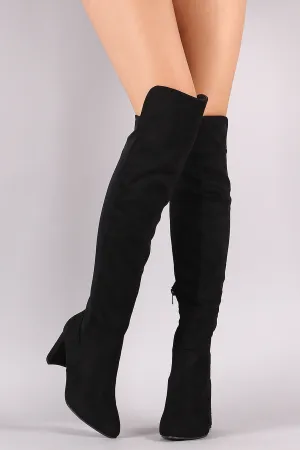 Wild Diva Lounge High Low Chunky Crescent Heeled Boots