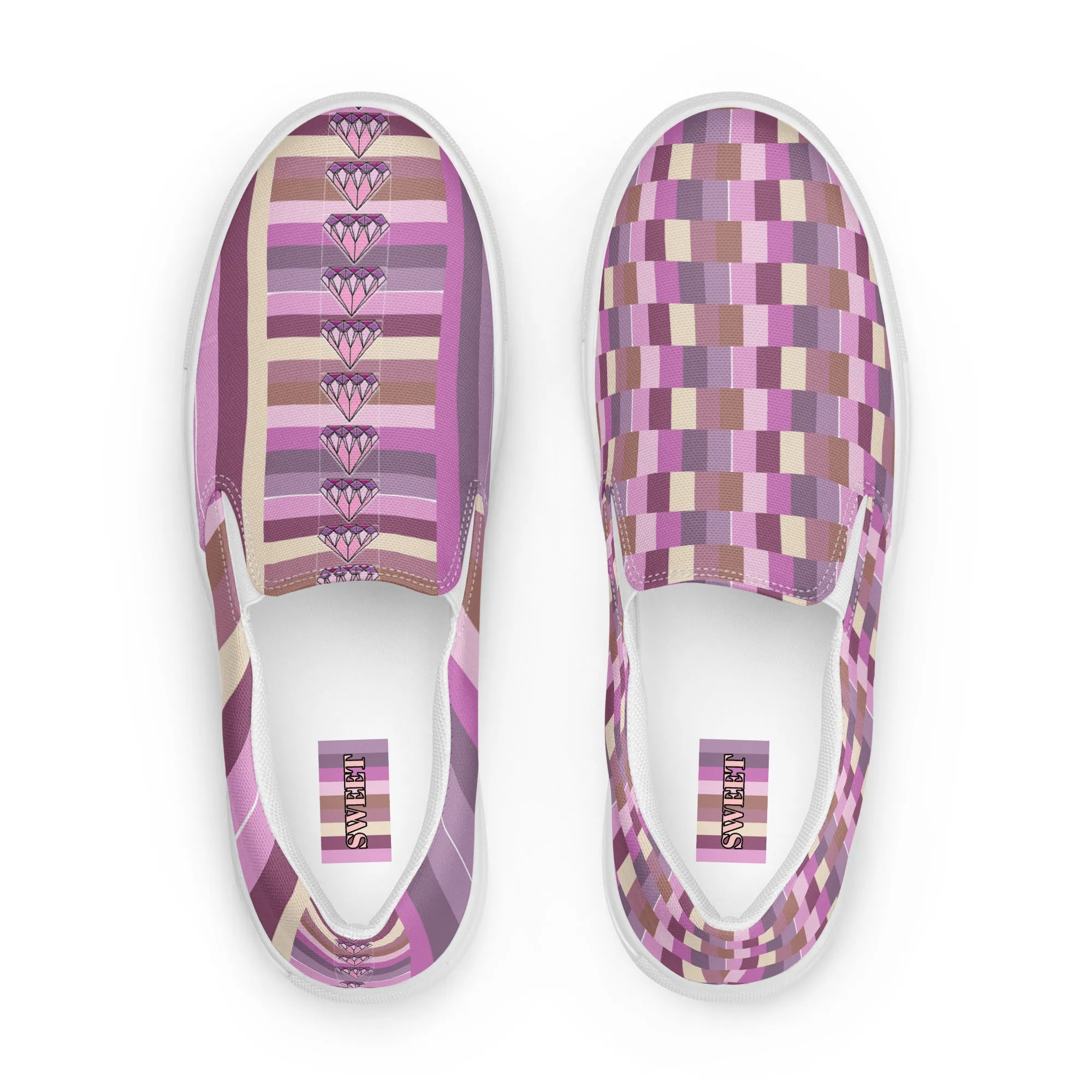 Women’s colorul slip-on canvas shoes - Pink Meadow Grasshopper