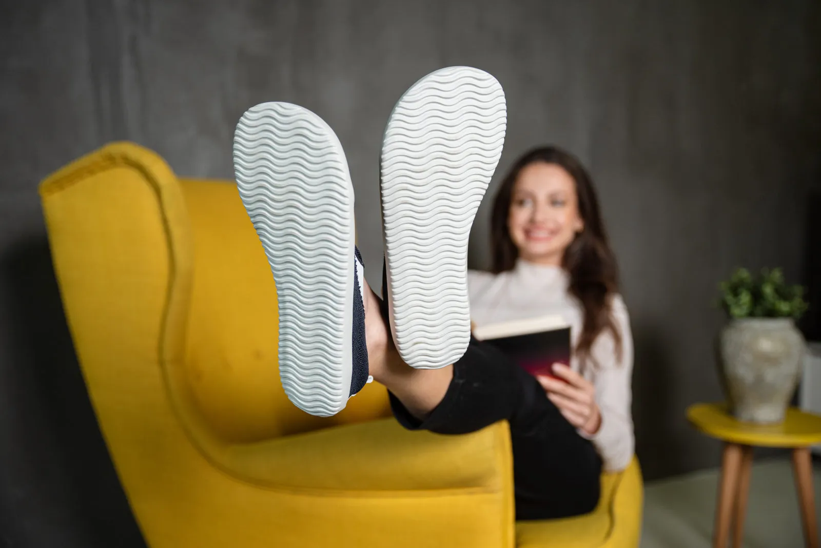 Women's Navy barefoot slip-on sneakers