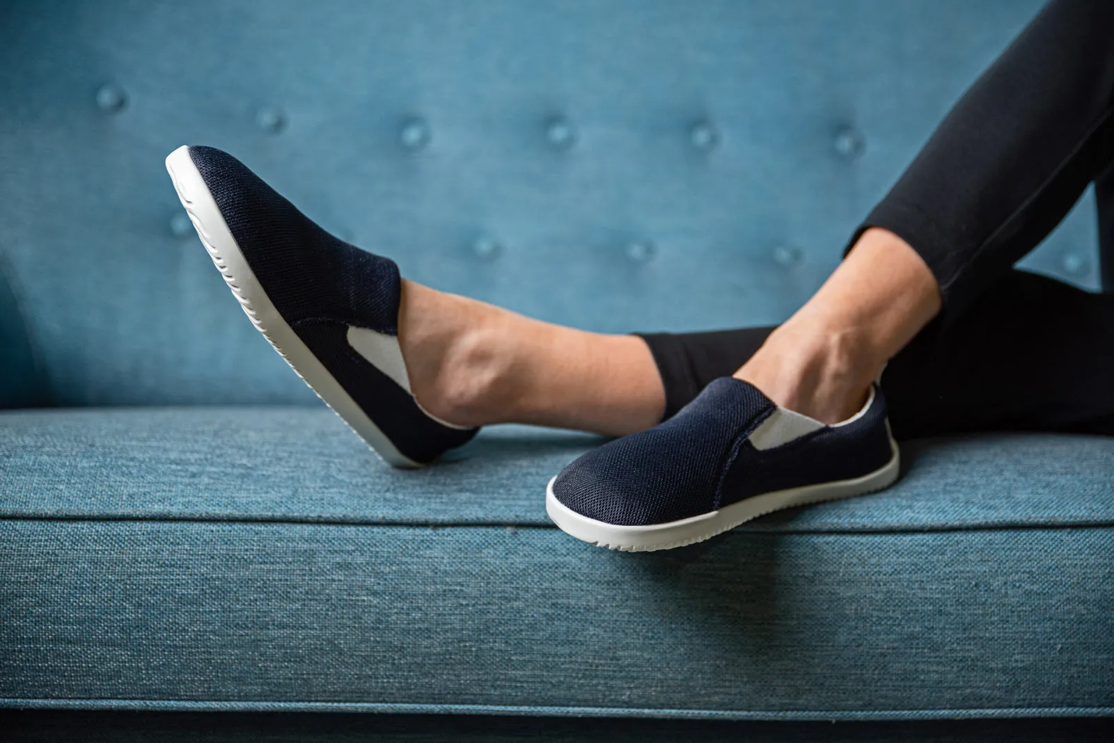 Women's Navy barefoot slip-on sneakers