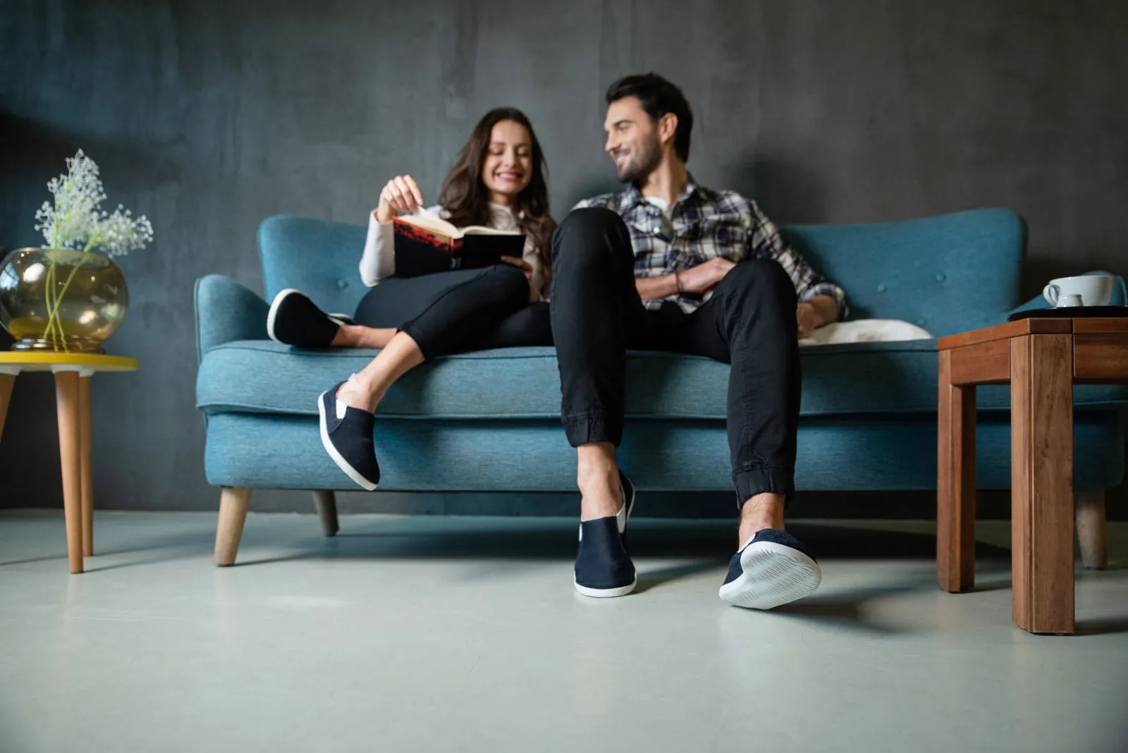 Women's Navy barefoot slip-on sneakers
