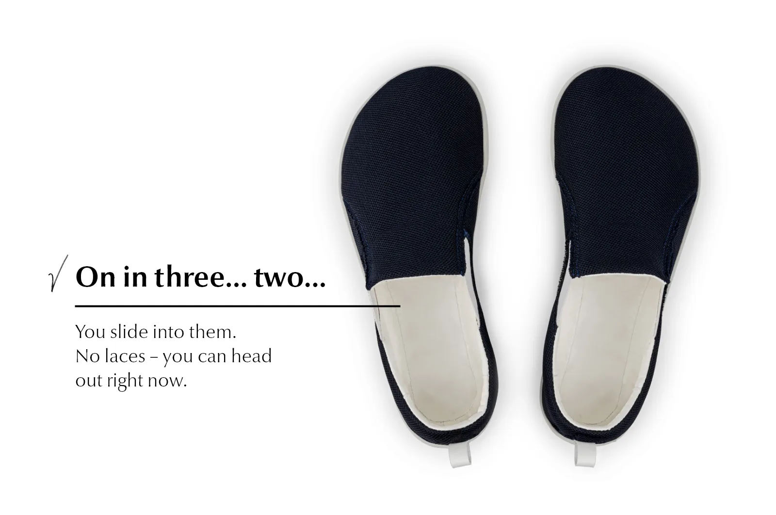 Women's Navy barefoot slip-on sneakers